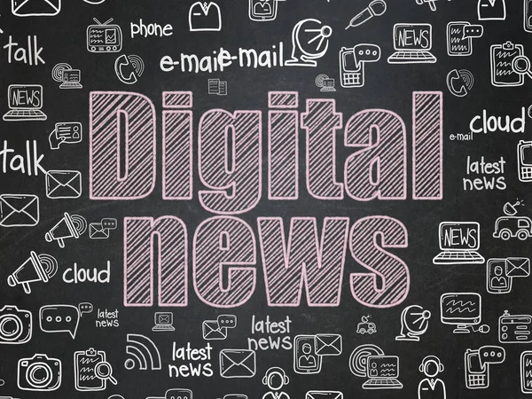 News concept: Digital News on School board background — Stock Photo, Image