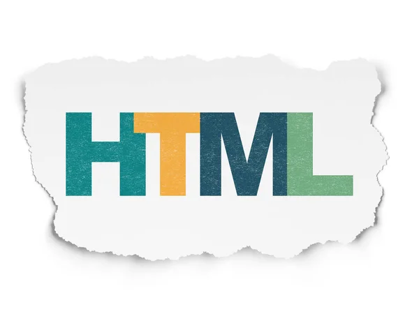 Software concept: Html on Torn Paper background — Stock Photo, Image