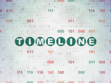 Zaman kavramı: zaman çizelgesi üzerinde dijital veri kağıt arka plan