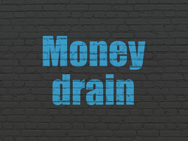 Money concept: Money Drain on wall background