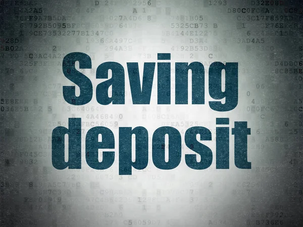 Concetto bancario: deposito di risparmio su sfondo Digital Data Paper — Foto Stock