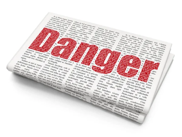 Protection concept: Danger on Newspaper background — Stock Photo, Image