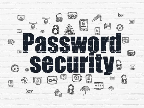 Concetto di sicurezza: Password Sicurezza su sfondo muro — Foto Stock