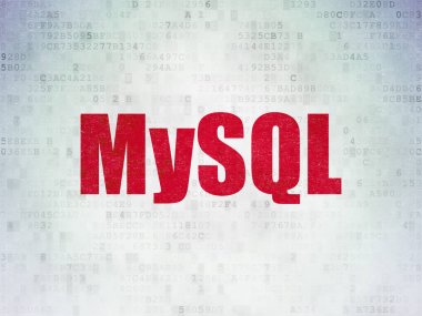 Veritabanı kavramı: Mysql dijital veri kağıt arka plan üzerinde