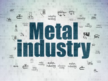 Manufacuring kavramı: dijital veri kağıt arka plan üzerinde Demir Çelik Metal Sanayi