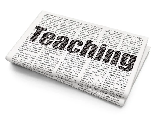 Концепция обучения: преподавание на газетном фоне — стоковое фото
