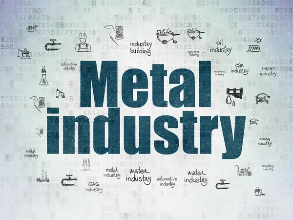 Concetto di produzione: industria metallurgica su sfondo Digital Data Paper — Foto Stock