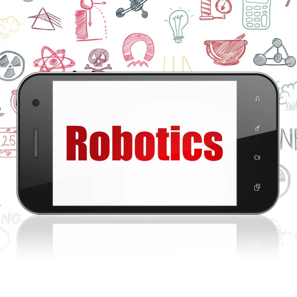 Bilim kavramı: ekranda Robotik ile Smartphone