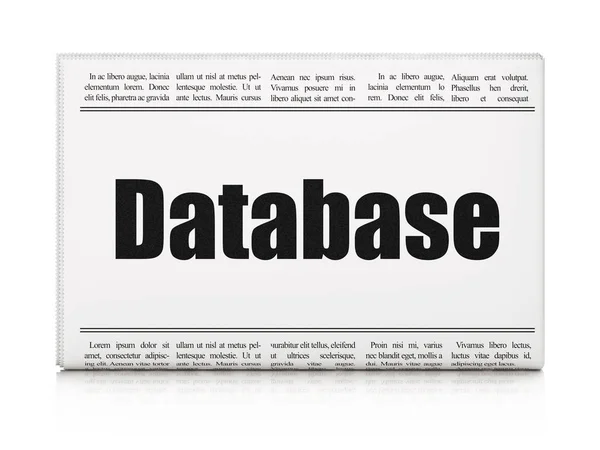 Softwarekonzept: Zeitungsschlagzeilen-Datenbank — Stockfoto