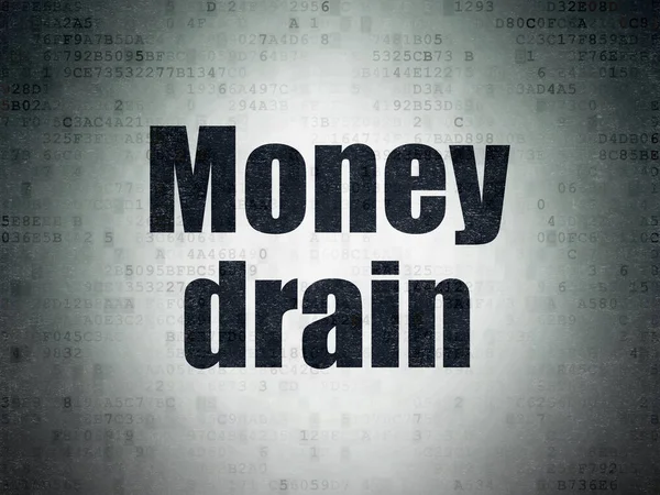 Currency concept: Money Drain on Digital Data Paper background