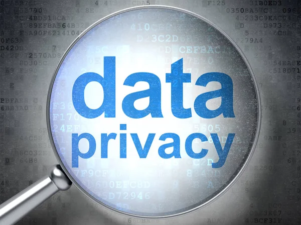 Protection concept: Data Privacy with optical glass — Stock Photo, Image