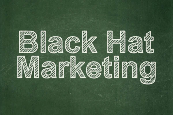 Concept d'entreprise : Black Hat Marketing sur fond de tableau — Photo