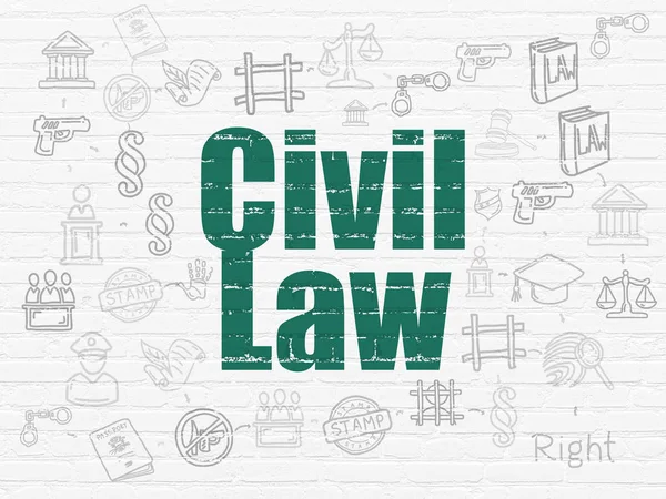 法のコンセプト： 壁の背景上に民法 — ストック写真