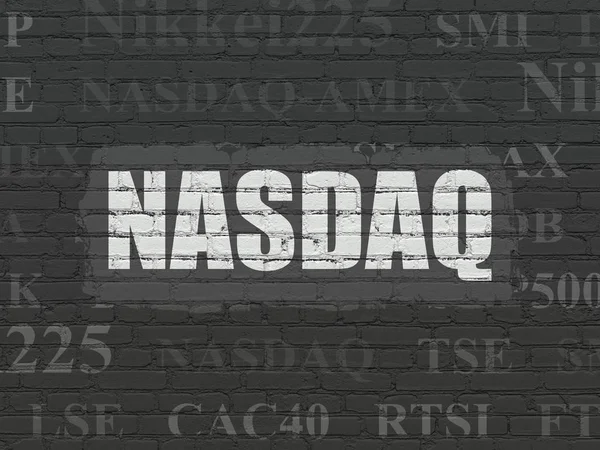 株式市場インデックスの概念: 壁の背景にナスダック — ストック写真