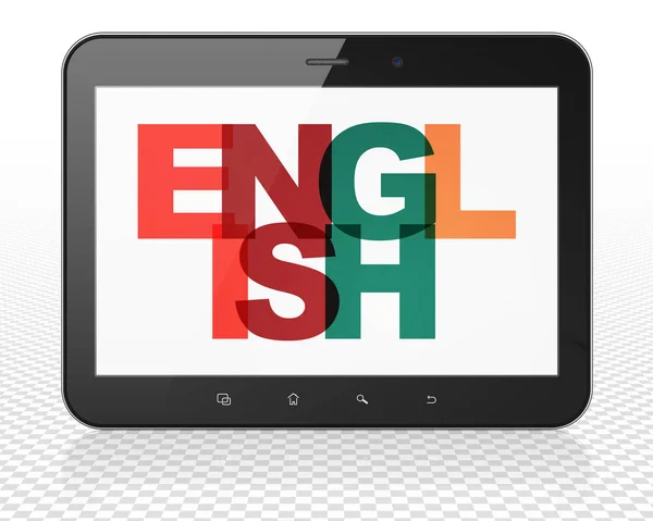Leren concept: Tablet Pc-Computer met Engels op display — Stockfoto