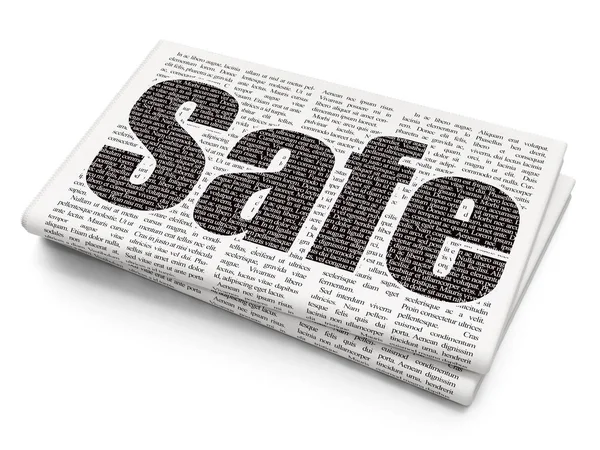 Protection concept: Safe on Newspaper background — Stock Photo, Image
