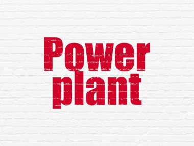 Manufacuring kavramı: santral duvar arka plan üzerinde