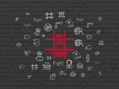 Hukuk kavramı: duvar arka plan üzerinde ceza