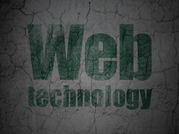 Concept de conception Web : Technologie Web sur fond de mur grunge — Photo