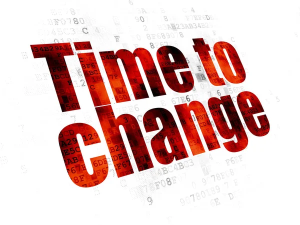 Conceito de linha do tempo: Tempo para mudar em fundo digital — Fotografia de Stock