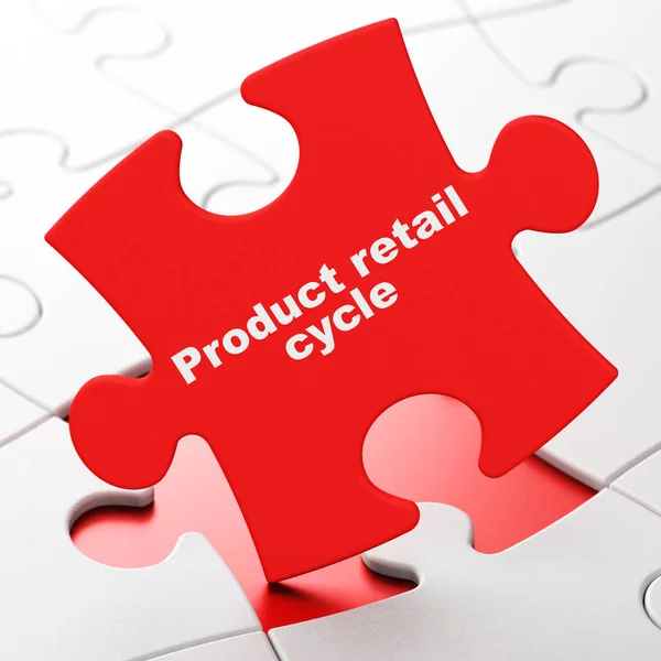 Advertising concept: Product retail Cycle on puzzle background — Stock Photo, Image