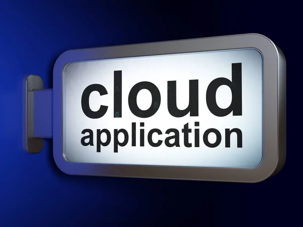 Concetto di cloud computing: applicazione cloud su sfondo cartellone — Foto Stock