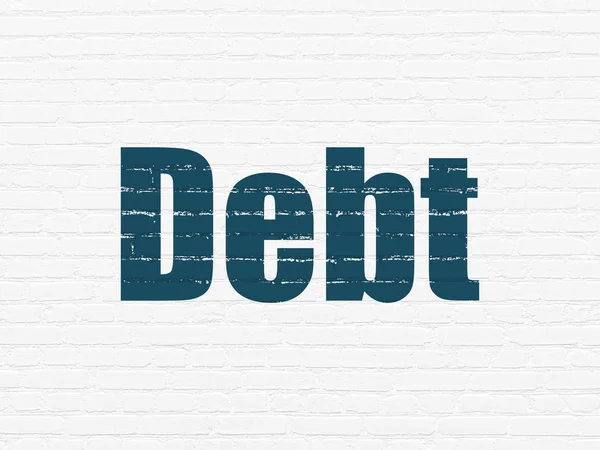 Currency concept: Debt on wall background — Stock Photo, Image