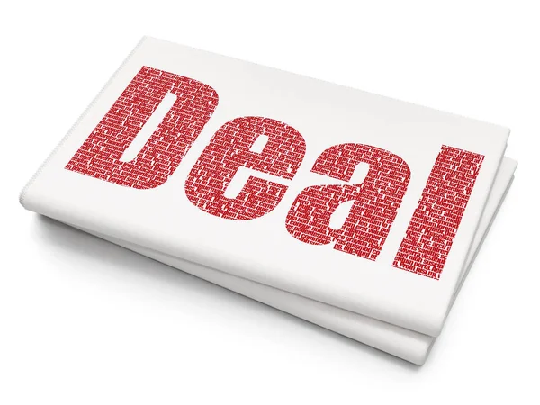 Konsep bisnis: Deal on Blank Newspaper background — Stok Foto