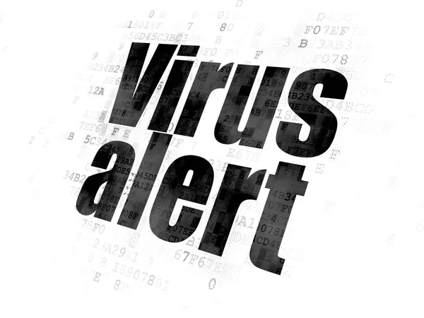 Концепция безопасности: Предупреждение о вирусах на цифровом фоне — стоковое фото