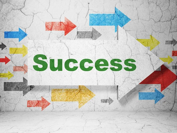 Business concept: arrow with Success on grunge wall background — Stock Photo, Image