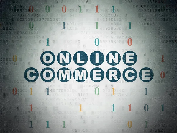 Concepto financiero: Comercio en línea sobre el fondo del documento de datos digitales —  Fotos de Stock
