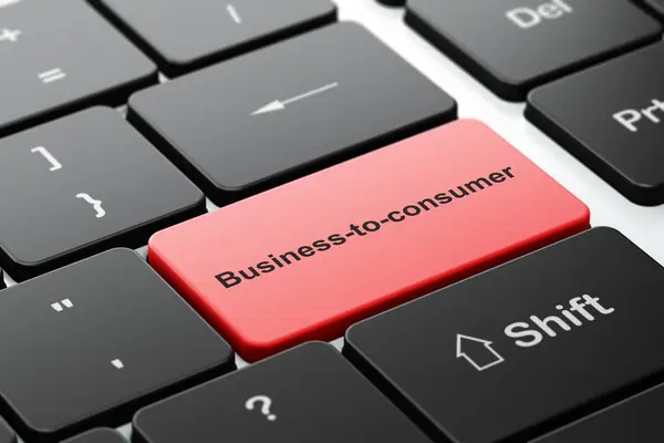 Conceito de financiamento: Business-to-consumer on computer keyboard background — Fotografia de Stock