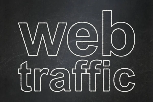 Web development concept: Web Traffic on chalkboard background