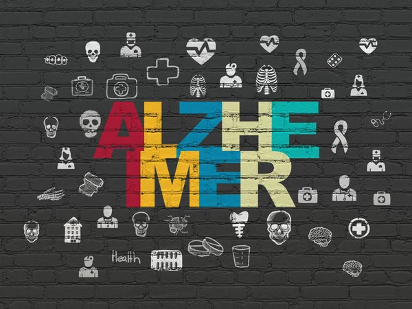 Concepto de salud: Alzheimer en el fondo de la pared —  Fotos de Stock