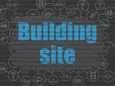 İnşaat kavramı: inşaat alanında duvar arka plan