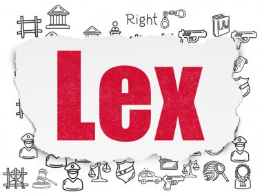 Law concept: Lex on Torn Paper background clipart