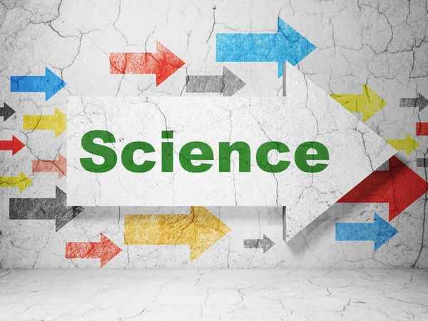 Science concept: arrow with Science on grunge wall background — Stock Photo, Image