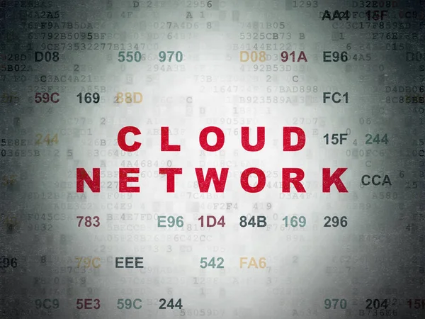 Concept de technologie Cloud : Réseau Cloud sur fond de papier numérique de données — Photo
