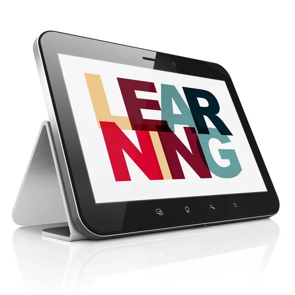 Eğitim kavramı: öğrenme ekranda Tablet bilgisayarınızla — Stok fotoğraf