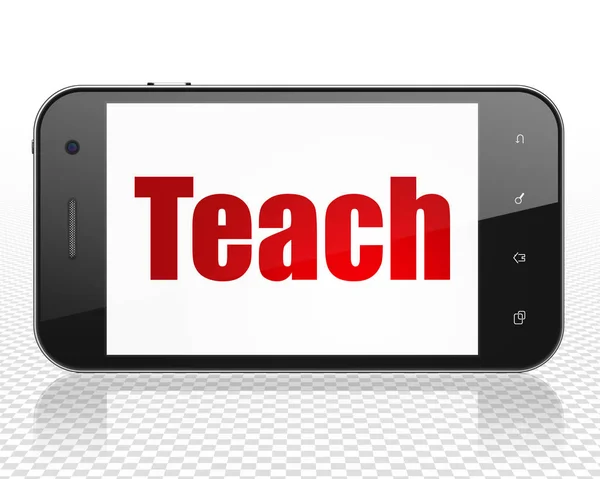 Concetto di studio: Smartphone con Insegnamento in mostra — Foto Stock