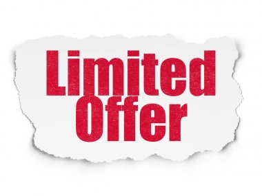 İş kavramı: yırtık kağıt arka plan üzerinde sınırlı teklif