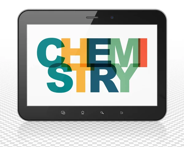 Concept d'étude : Tablette PC avec la chimie sur l'écran — Photo