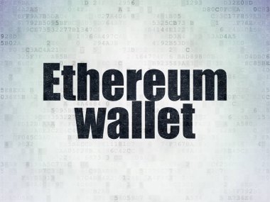 Cryptocurrency kavramı: dijital veri kağıt arka plan Ethereum cüzdan