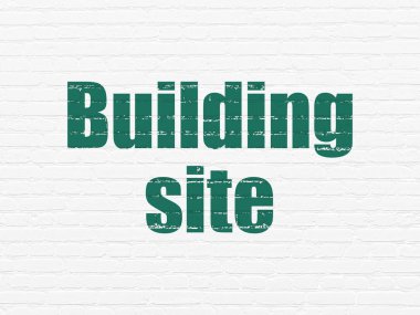 İnşaat kavramı: inşaat alanında duvar arka plan