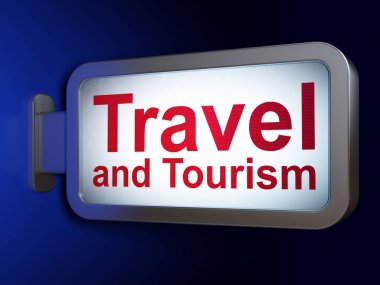 Seyahat kavramı: billboard arka plan üzerinde seyahat ve Turizm