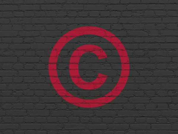 Law concept: Copyright on wall background — Stock Photo, Image