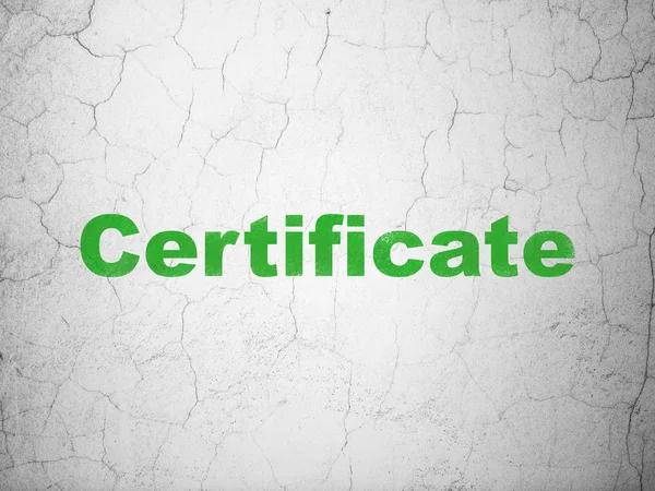 Law concept: Certificate on wall background — Stock Photo, Image