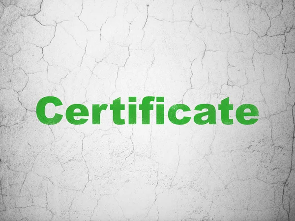 Law concept: Certificate on wall background