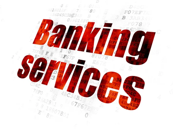 Bankkonzept: Bankdienstleistungen auf digitalem Hintergrund — Stockfoto