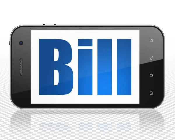 Conceito de dinheiro: Smartphone com Bill em exibição — Fotografia de Stock